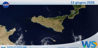 Meteo Sicilia: immagine satellitare Nasa di sabato 13 giugno 2026