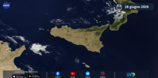 Meteo Sicilia: immagine satellitare Nasa di giovedì 18 giugno 2026