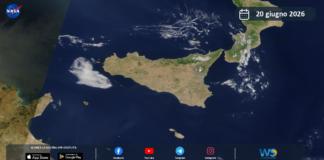 Meteo Sicilia: immagine satellitare Nasa di sabato 20 giugno 2026