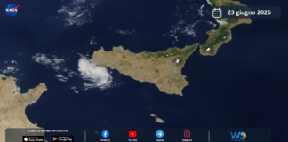 Meteo Sicilia: immagine satellitare Nasa di martedì 23 giugno 2026