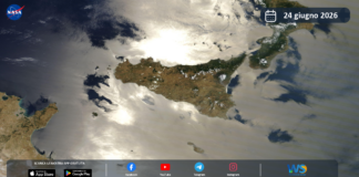 Meteo Sicilia: immagine satellitare Nasa di mercoledì 24 giugno 2026