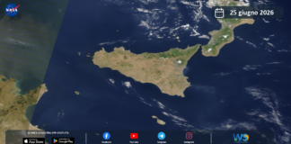 Meteo Sicilia: immagine satellitare Nasa di giovedì 25 giugno 2026