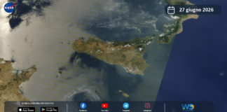 Meteo Sicilia: immagine satellitare Nasa di sabato 27 giugno 2026