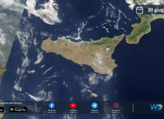 Meteo Sicilia: immagine satellitare Nasa di martedì 30 giugno 2026