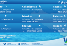Meteo Sicilia: previsioni meteo mare e vento per domani, mercoledì 10 giugno 2026