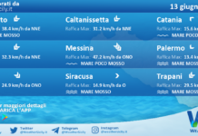 Meteo Sicilia: previsioni meteo mare e vento per domani, sabato 13 giugno 2026