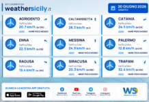 Meteo Sicilia: previsioni meteo mare e vento per domani, sabato 20 giugno 2026