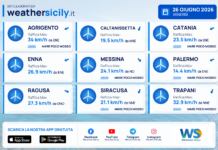 Meteo Sicilia: previsioni meteo mare e vento per domani, venerdì 26 giugno 2026