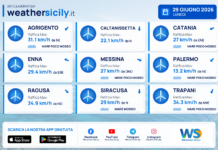 Meteo Sicilia: previsioni meteo mare e vento per domani, lunedì 29 giugno 2026