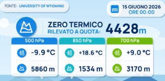Meteo Sicilia: Radiosondaggio Trapani Birgi di lunedì 15 giugno 2026 ore 00:00