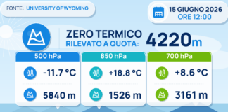 Meteo Sicilia: Radiosondaggio Trapani Birgi di lunedì 15 giugno 2026 ore 12:00