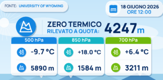 Meteo Sicilia: Radiosondaggio Trapani Birgi di giovedì 18 giugno 2026 ore 12:00