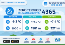 Meteo Sicilia: Radiosondaggio Trapani Birgi di sabato 20 giugno 2026 ore 00:00