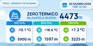 Meteo Sicilia: Radiosondaggio Trapani Birgi di lunedì 22 giugno 2026 ore 12:00