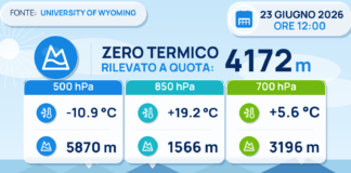Meteo Sicilia: Radiosondaggio Trapani Birgi di martedì 23 giugno 2026 ore 12:00