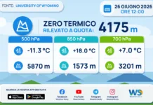 Meteo Sicilia: Radiosondaggio Trapani Birgi di venerdì 26 giugno 2026 ore 12:00