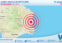 Scossa di terremoto magnitudo 2.8 nei pressi di Rocca di Neto (KR)