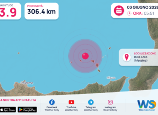 Scossa di terremoto magnitudo 3.9 nei pressi di Isole Eolie (Messina)