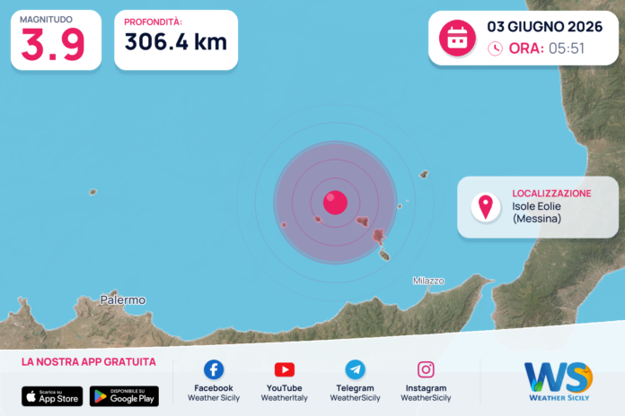Scossa di terremoto magnitudo 3.9 nei pressi di Isole Eolie (Messina)