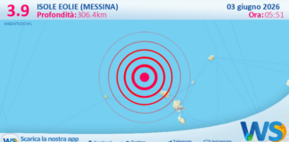 Scossa di terremoto magnitudo 3.9 nei pressi di Isole Eolie (Messina)
