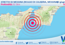 Scossa di terremoto magnitudo 2.5 nei pressi di Stretto di Messina (Reggio di Calabria, Messina)