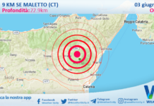 Scossa di terremoto magnitudo 2.8 nei pressi di Maletto (CT)