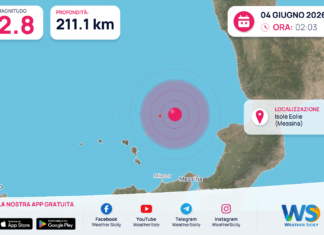 Scossa di terremoto magnitudo 2.8 nei pressi di Isole Eolie (Messina)