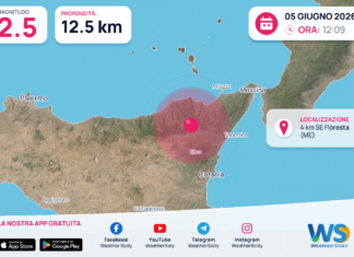 Scossa di terremoto magnitudo 2.5 nei pressi di Floresta (ME)