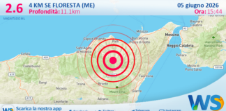 Scossa di terremoto magnitudo 2.6 nei pressi di Floresta (ME)