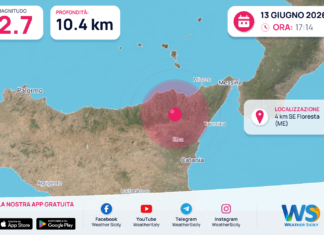 Scossa di terremoto magnitudo 2.7 nei pressi di Floresta (ME)