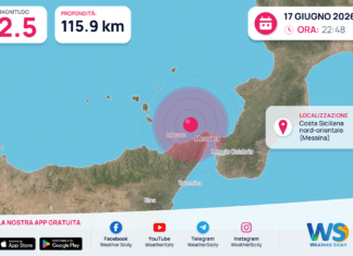 Scossa di terremoto magnitudo 2.5 nei pressi di Costa Siciliana nord-orientale (Messina)