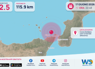 Scossa di terremoto magnitudo 2.5 nei pressi di Costa Siciliana nord-orientale (Messina)