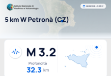 Scossa di terremoto magnitudo 3.2 nei pressi di Petronà (CZ)