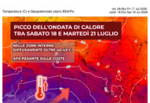 Sicilia, ondata calda nel clou da sabato: possibili picchi localmente oltre 45°C nelle vallate interne, afa intensa sulle coste