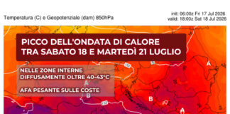 Sicilia, ondata calda nel clou da sabato: possibili picchi localmente oltre 45°C nelle vallate interne, afa intensa sulle coste