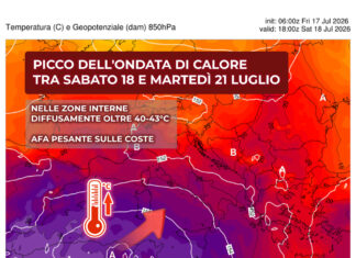 Sicilia, ondata calda nel clou da sabato: possibili picchi localmente oltre 45°C nelle vallate interne, afa intensa sulle coste