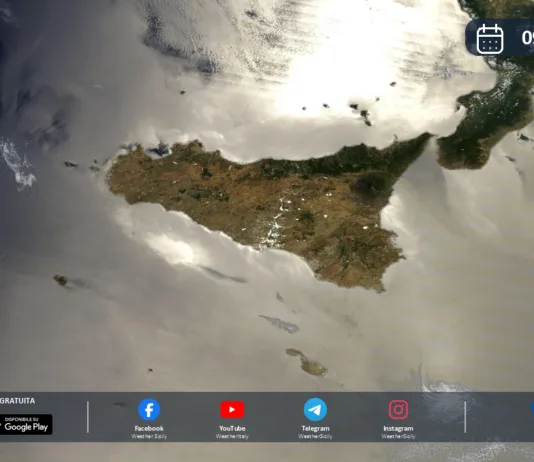 Meteo Sicilia: immagine satellitare Nasa di giovedì 09 luglio 2026