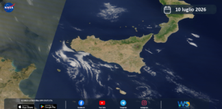 Meteo Sicilia: immagine satellitare Nasa di venerdì 10 luglio 2026