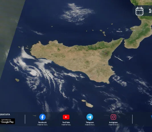 Meteo Sicilia: immagine satellitare Nasa di venerdì 10 luglio 2026