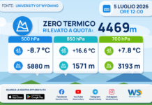 Meteo Sicilia: Radiosondaggio Trapani Birgi di domenica 05 luglio 2026 ore 12:00