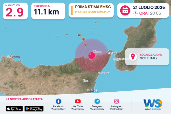 Preanalisi EMSC: terremoto M2.9 - SICILY, ITALY