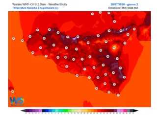 Meteo Sicilia: domenica e lunedì Scirocco e fino a 40°C sulla zona tirrenica