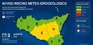 Meteo Sicilia: bollettino di allerta meteo per domani, domenica 02 agosto 2026 Mappa allerta meteo Sicilia per domenica 02 agosto 2026: allerta gialla per rischio idrogeologico e rischio temporali