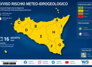 Meteo Sicilia: bollettino di allerta meteo per domani, domenica 16 agosto 2026 Mappa allerta meteo Sicilia per domenica 16 agosto 2026: allerta gialla per rischio idrogeologico e rischio temporali