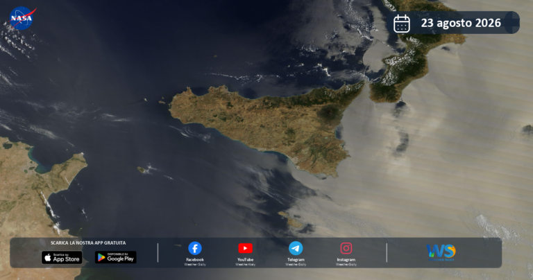 Immagine satellitare NASA – 23 agosto 2026