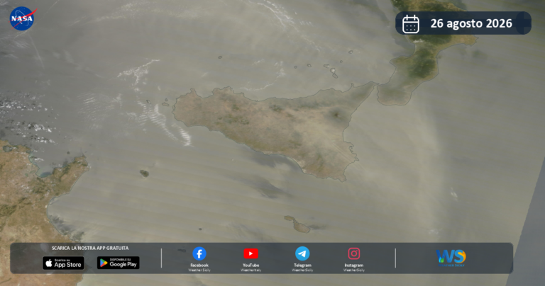 Immagine satellitare NASA – 26 agosto 2026