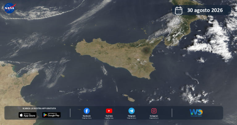 Immagine satellitare NASA – 30 agosto 2026