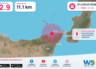 Scossa di terremoto magnitudo 2.9 nei pressi di Costa Siciliana nord-orientale (Messina)