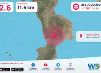 Scossa di terremoto magnitudo 2.6 nei pressi di Cicala (CZ)