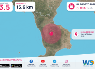 Scossa di terremoto magnitudo 3.5 nei pressi di Celico (CS)